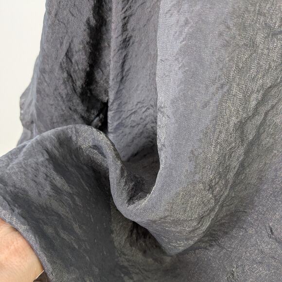 Cut Loose Topper Jacket L Gray Crinkle Lagenlook Artsy Eclectic Glam Coat - Picture 9 of 12